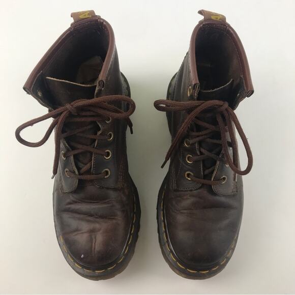 Vintage 90s Doc Dr Martens 1460 Style Leather Made in England Round Logo Boots - Picture 8 of 15